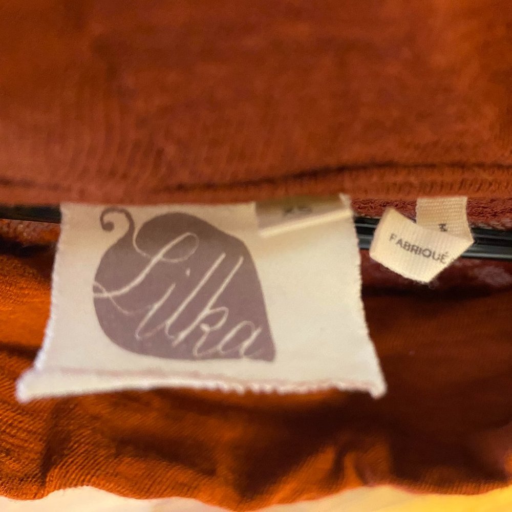 Crimson Lace Blouse With Cowl Neck - image 3